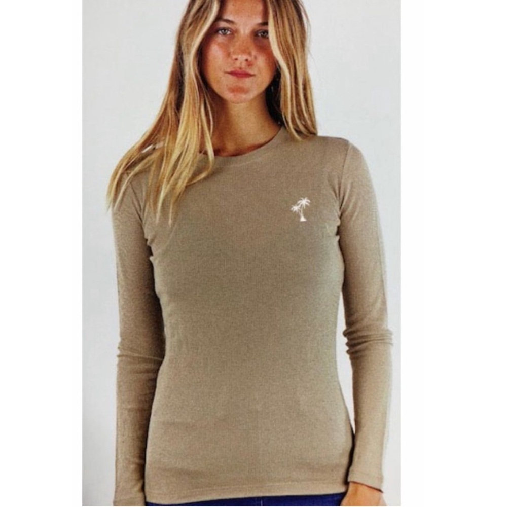 Lira Palm Tree Thermal Long Sleeve Top.